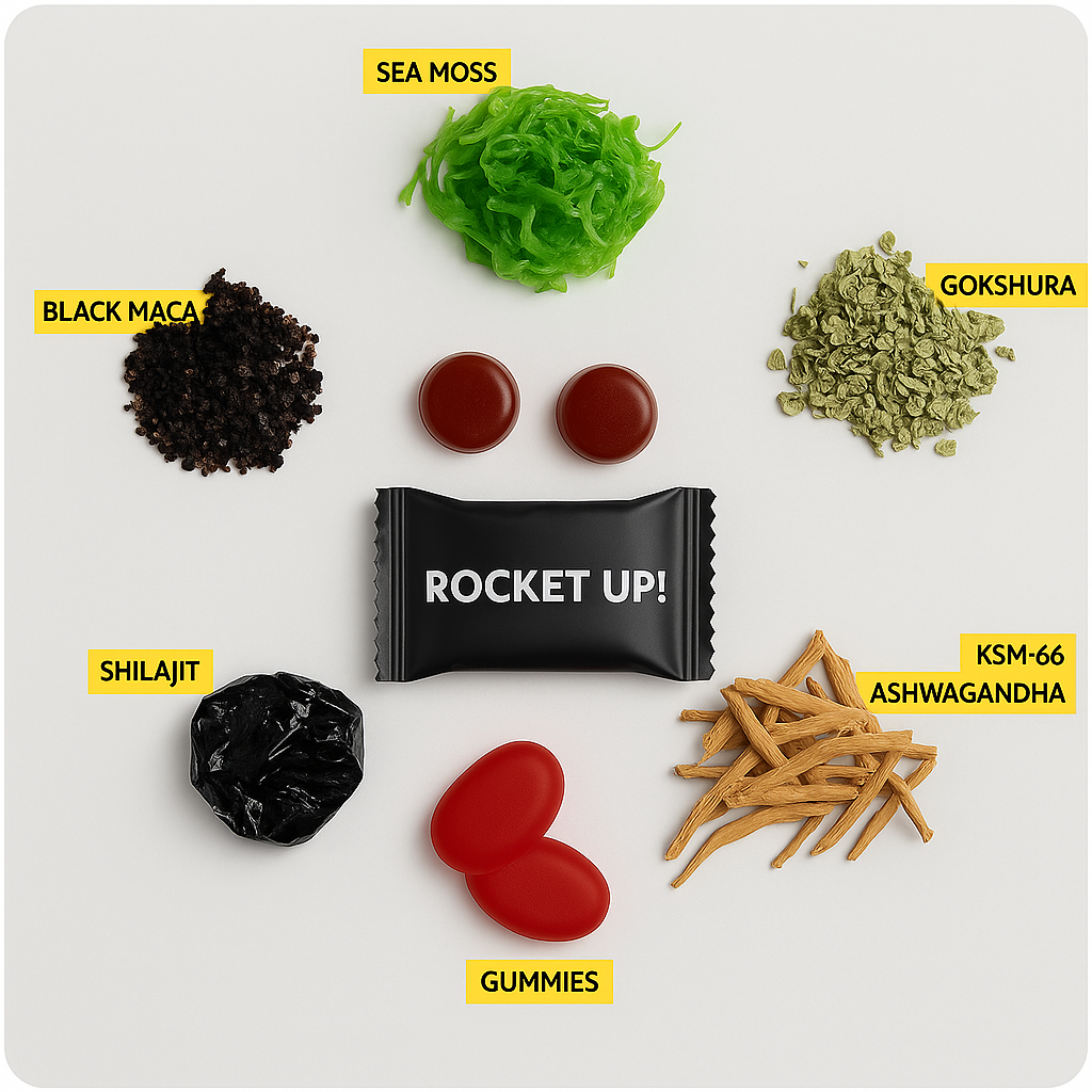 ROCKET UP!™ 5 in 1 Pure Shilajit Gummies